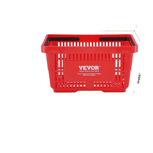 Shopping Basket Set, 20 lbs belastningskapacitet, 24L förvaringsutrymme,Röd
