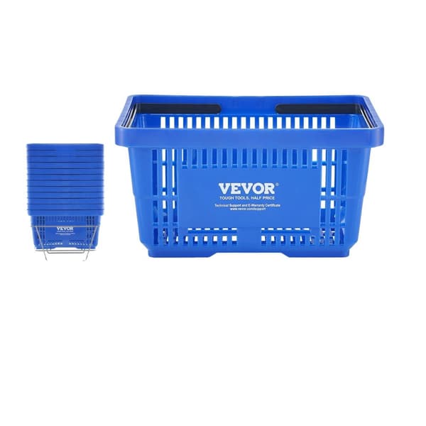 Ostoskärry, 12 kpl, 24L kapasiteetti, ergonomiset kahvat,Sininen