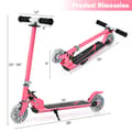 Miniatyrbild 4 av 8: Barnsparkcykel, Hopfällbar i Aluminium med LED-ljus i Hjulen, Rosa