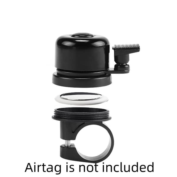 INF Ringeklokke til sykkel, med Airtag-holder Sort 22.2 mm