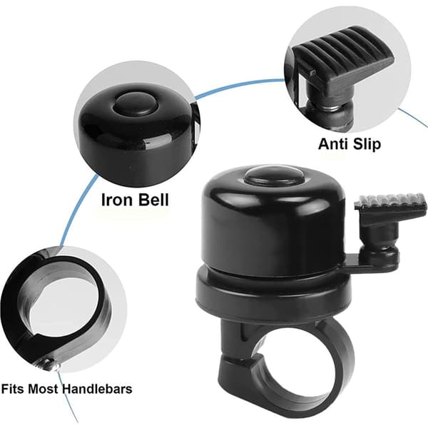 INF Ringeklokke til sykkel, med Airtag-holder Sort 22.2 mm