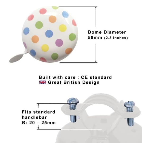 Kiddimoto - Pastell Dotty Bike Bell