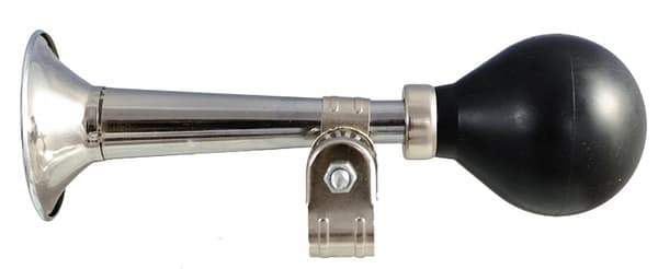 Sølvfarvet cykeltrompet 180 mm