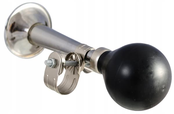 Sølvfarvet cykeltrompet 180 mm