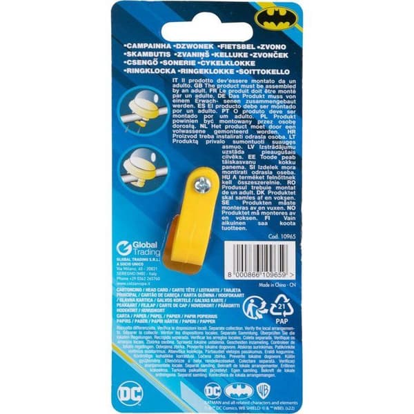 Cykelringklocka - DC COMICS - Squeezy - Barn - Batman - Gul Svart