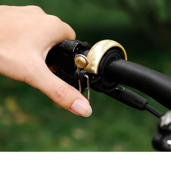 INF Klassisk skjult cykelklokke: Klar lyd, kompakt design Guld