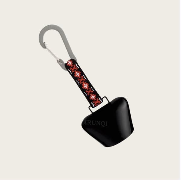 INF Udendørs vandreture camping anti-tabt klokke med metalclips Sort