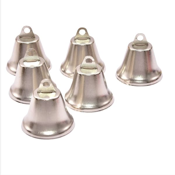 INF 10-pack anti-förlorade klockor - silverfärgade metallklockor för husdjur 52mm