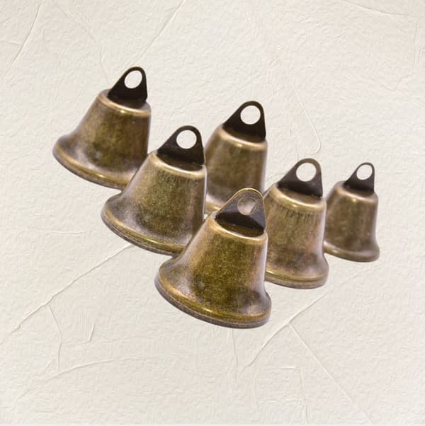 INF 10-pakning anti-tapte bjeller i antikk bronse 22 mm