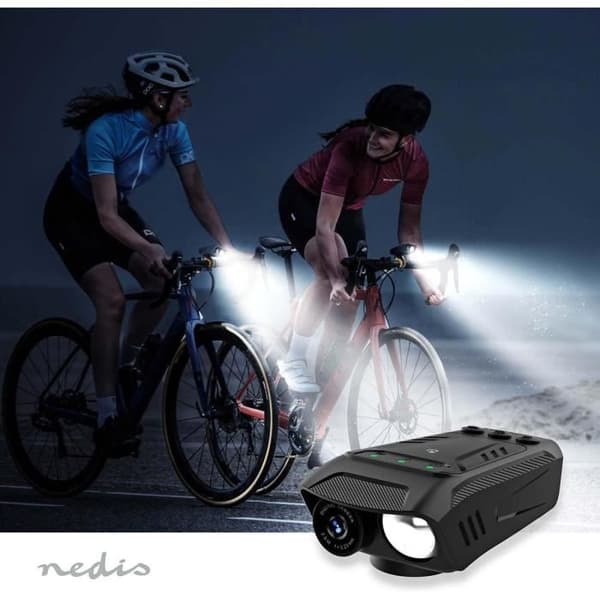 Cykelkamera 3 i 1 - Nedis - Full HD - LED-lampa 600 lm - Signalhorn 100 dB - Batteri 2500 mAh