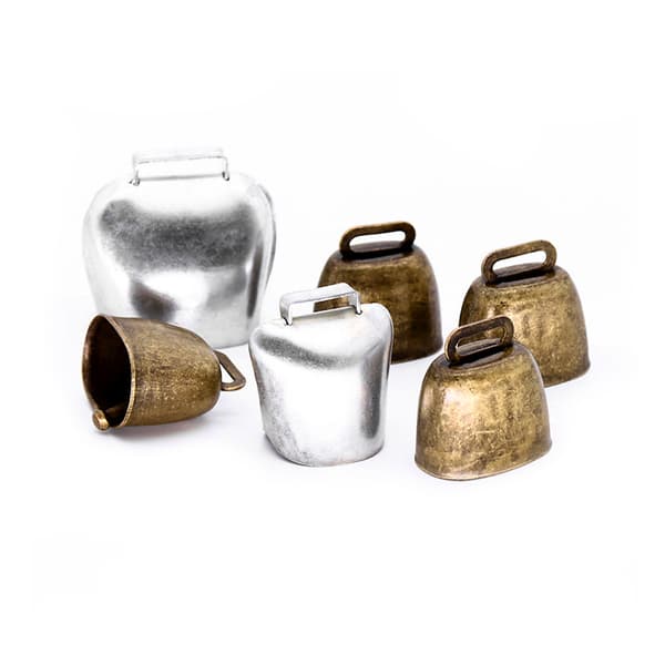 INF Antikke bronzeklokker - 10 stk., 35x35x24mm jernklokker