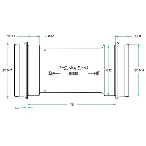 Sram Bottenfästes Kopp Dub Press Fit Bb386 Svart 86.5 mm