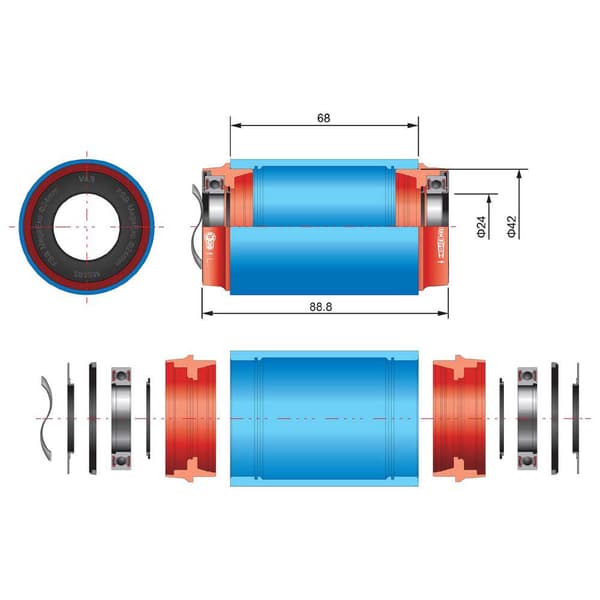 Fsa Bottenfäste Koppar Bb30 Megaexo Brun 68 mm
