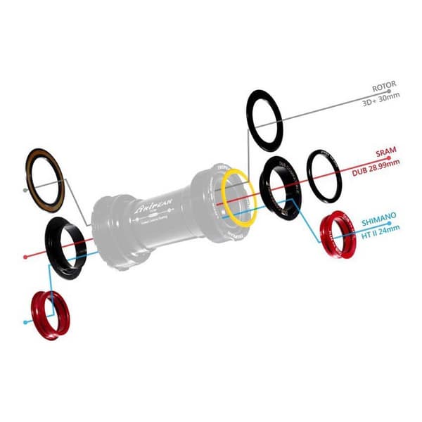 Tripeak Bottenfästes Koppar T47 Factor/cervelo Shimano/sram Dub/rotor 3d Stål Silver 77.5 mm
