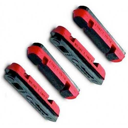 Campagnolo Hyperon-bora/dura Ace Shimano Pack Of 4 Caliper Inserts Rød,Sort