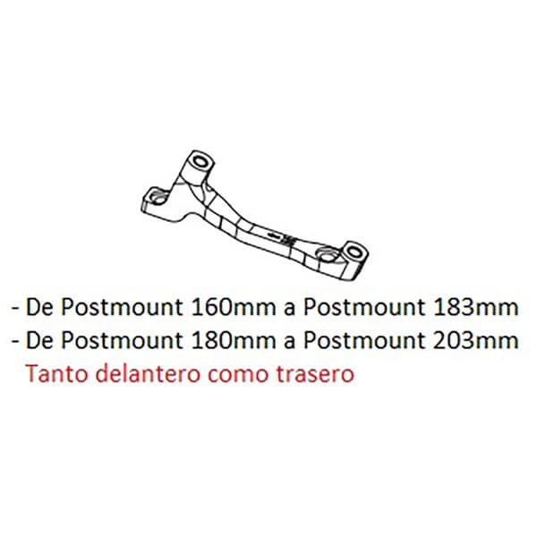 Hope Fram/bak H Is Skiva Adapter. Postmount Svart 160-183 mm / 180-203 mm