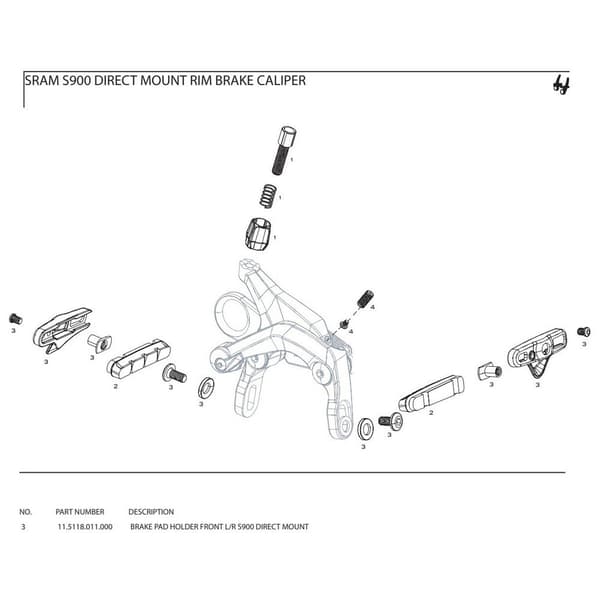 Sram S900 Direkte Monteringsbeslag Foran Venstre/højre Sort