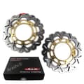 Miniatyrbillede 1 af 2: Forbremset Frontskive Flydende Rotorer, CNC Konstruktion, Passer til YAMAHA XTZ SUPER TENERE, Guld Frontskive