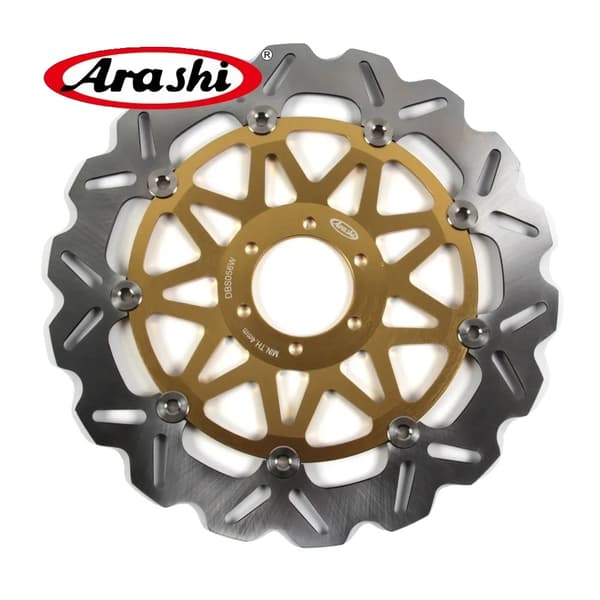 Forreste Bremse Rotor, CNC Flydende Design, Guld Farve,1 Stykke Guld