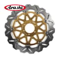 Miniatyrbillede 1 af 2: Forreste Bremse Rotor, CNC Flydende Design, Guld Farve,1 Stykke Guld