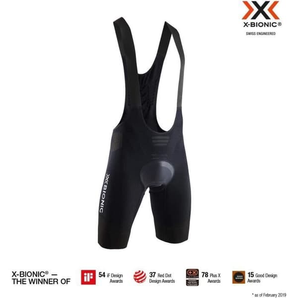 X-BIONIC Effektor 4.0 Bike Bib Padded Herrshorts, Opal Black/Arctic White, FR: S (Tillverkarstorlek: S) -
