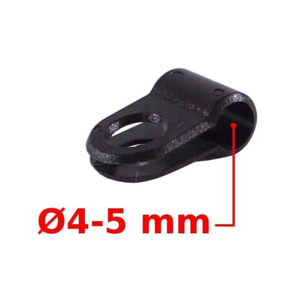 Fästen - Universell - Set med 5 - För bromsslang Ø5mm - För växlar Ø4mm - Lätt plast