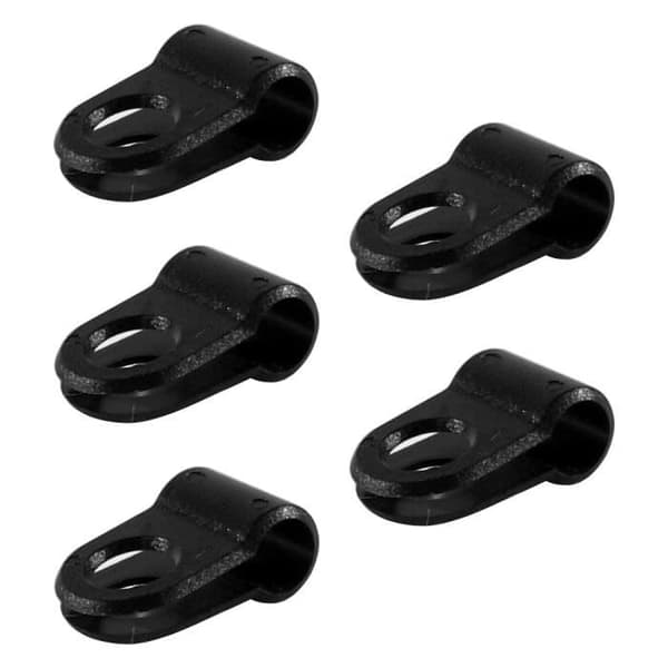 Fästen - Universell - Set med 5 - För bromsslang Ø5mm - För växlar Ø4mm - Lätt plast
