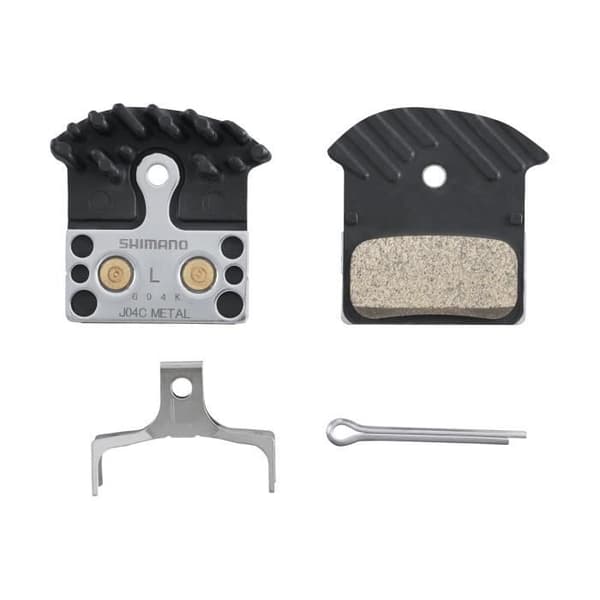 Shimano J04C-MF metall cykelbromsbelägg med fena och fjäder - svart