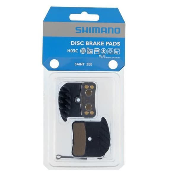 Shimano H03C-MF metall cykel bromsbelägg med fena och fjäder - svart