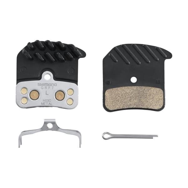 Shimano H03C-MF metall cykel bromsbelägg med fena och fjäder - svart
