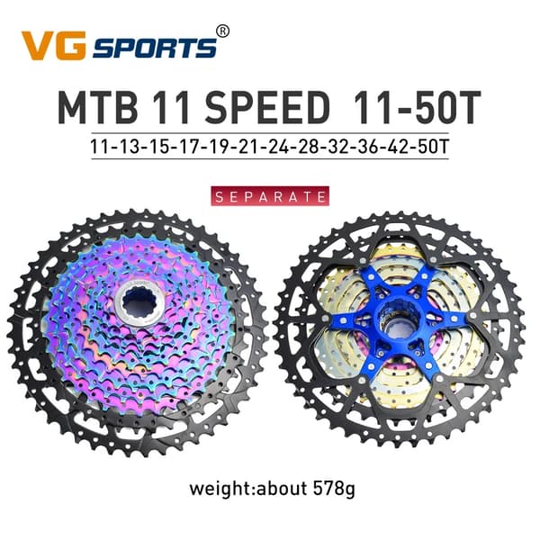 Cykelkassett, Bred Kompatibilitet, Jämn Växling, 12 S 11-50T svart