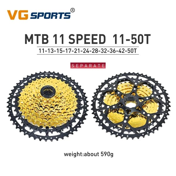 Cykelkassett, Bred Kompatibilitet, Jämn Växling, 12 S 11-50T svart