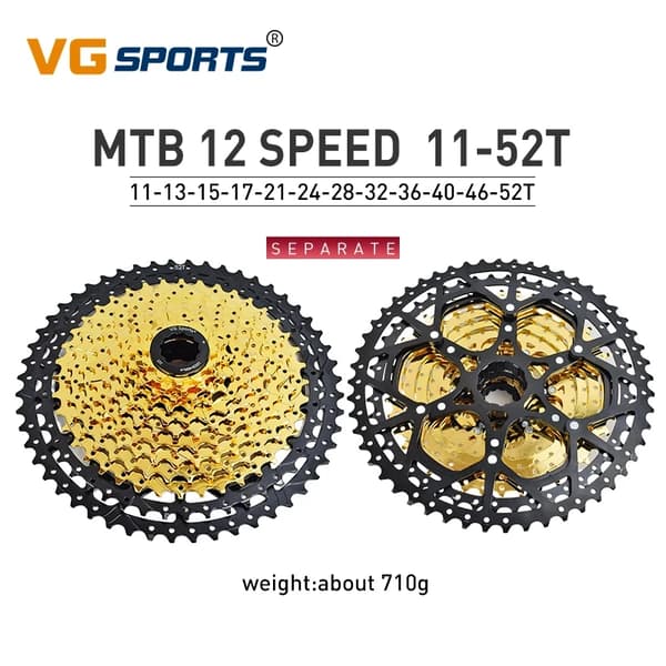 Cykelkassett, Bred Kompatibilitet, Jämn Växling, 12 S 11-50T svart