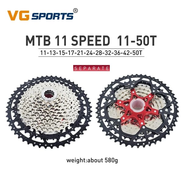 Cykelkassett, Bred Kompatibilitet, Jämn Växling, 12 S 11-50T svart