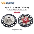 Miniatyrbillede 2 af 2: Cykelkassette, bredt kompatibilitet, jævn skiftning, 11 hastigheder 11-50T