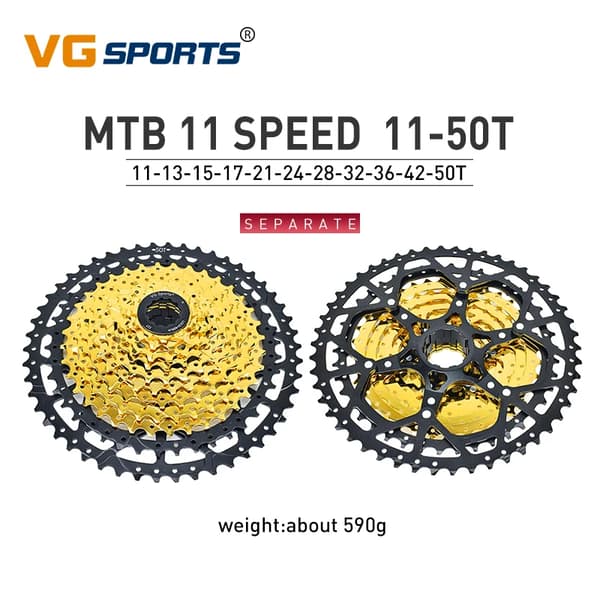 Cykelkassett, Bred Kompatibilitet, Jämn Växling, 11-växlad 11-50T Guld