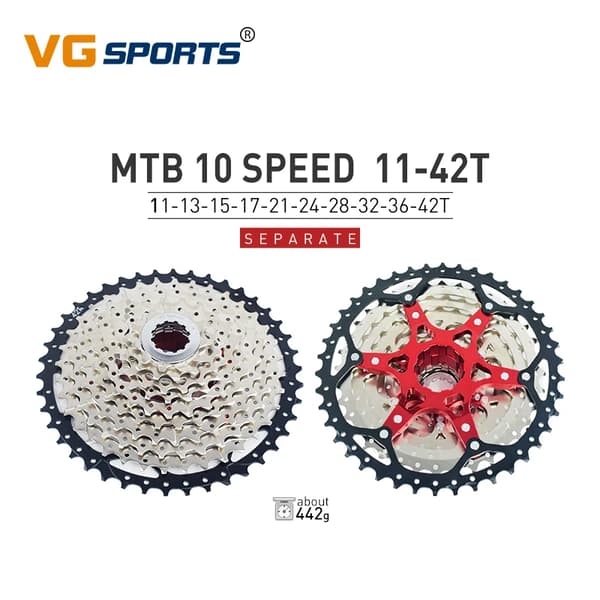 Cykelkassett, Bred Kompatibilitet, Jämn Växling, 10 växlar 11-42T