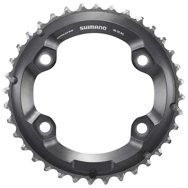 Shimano Kæderring M8000 36/26 Double Sort,Søvfarvet 36t