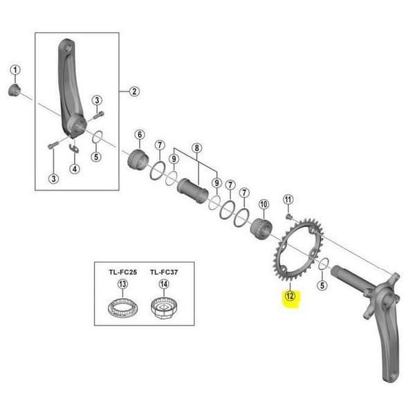 Shimano Kedjering Mt610 Grå 34t