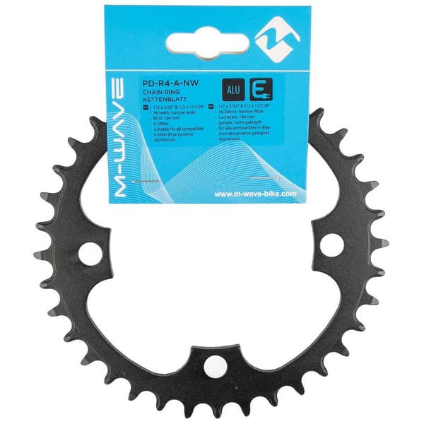 M-wave Kedjering Pd-r4 Alloy E-bike Narrow Wide Svart 38t
