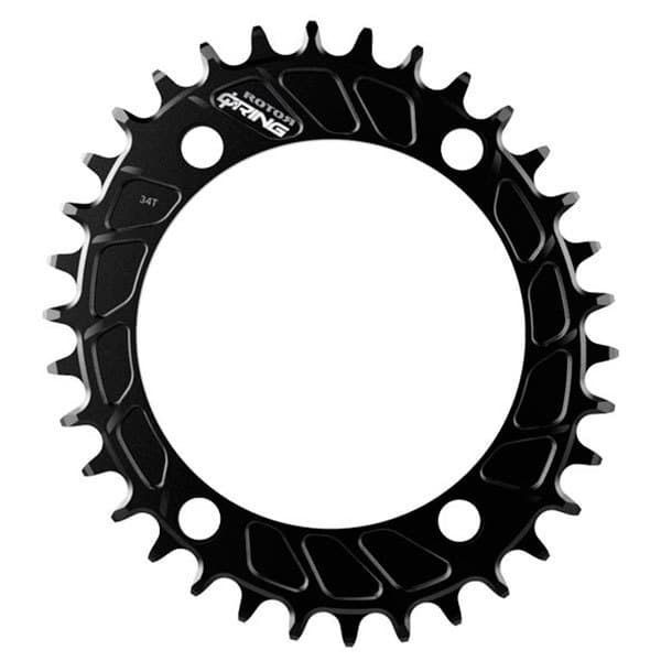 Rotor Kedjering Q Rings Sm Oval 110 Bcd Svart,Grå 34t