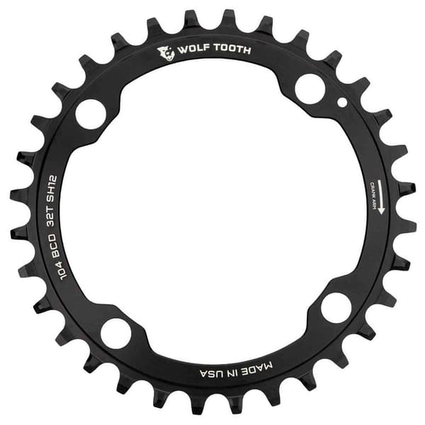 Wolf Tooth Kæderring Shimano 12s 104 Bcd Sort 34t