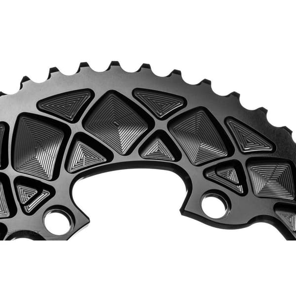 Absolute Black Oval 2x Asymmetric Shimano 9100/8000 110 Bcd Kedjehjul Svart 36t