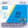 Miniatyrbild 2 av 4: KMC Z1 kedja bred 1/2 x 1/8 tum 128S silver för stadscykel, e-cykel, BMX och fast utrustning