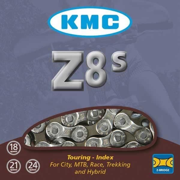 KMC Z8 cykelkedja - 7-8 hastigheter - 114 länkar - silverfärgad