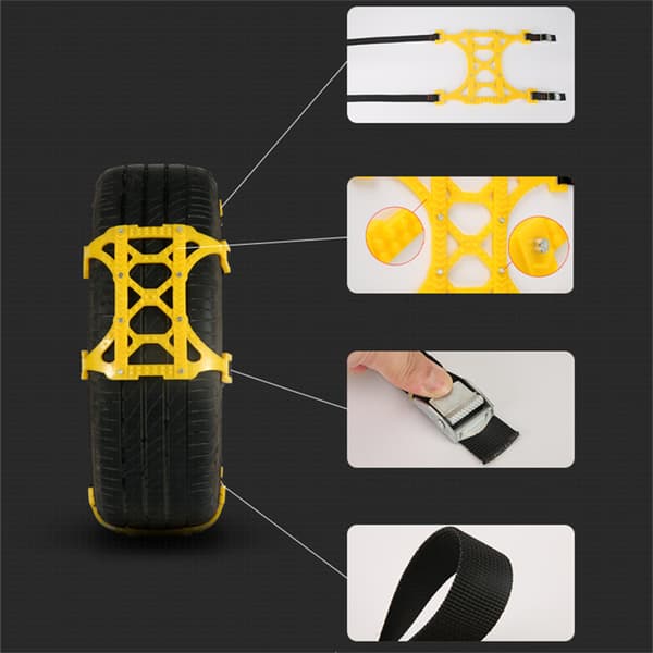 Lumiketjut autoille ja SUV:ille, parannettu pito lumessa ja mudassa, universaali sopivuus renkaan leveyksille 165-275 mm
