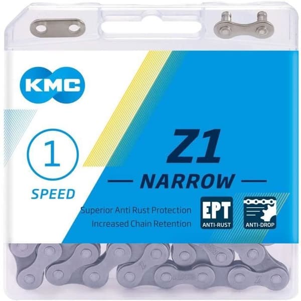 KMC Z1 smal kedja 1/2 x 3/32 tum 112S silver för vuxencykel