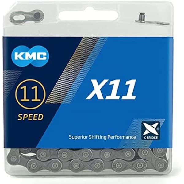 "Cykelkedja - KMC - X11 - 11 växlar - Legerat stål - 114 länkar - Kompatibel med Shimano/Sram/Campagnolo"