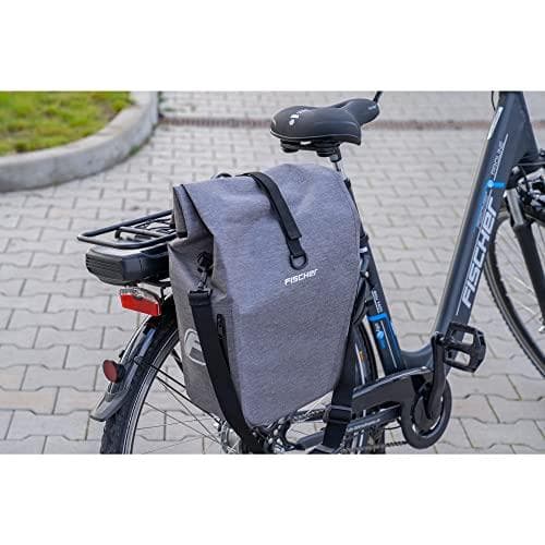 FISCHER cykelväska City, grått vattentätt material, med svetsade sömmar, med - 1 st (50650)