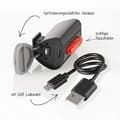 Miniatyrbild 2 av 6: FISCHER sladdlös USB LED-belysningsset TWIN, 80 lux frontljus upp till 80 lux, omkopplingsbar till 40 lux/20 lux, - 1 st (50635)